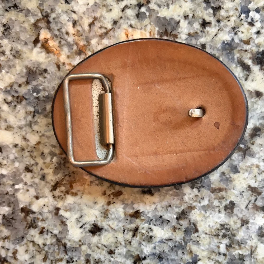 Belt Buckle with Buck Design -Leather- Vintage
